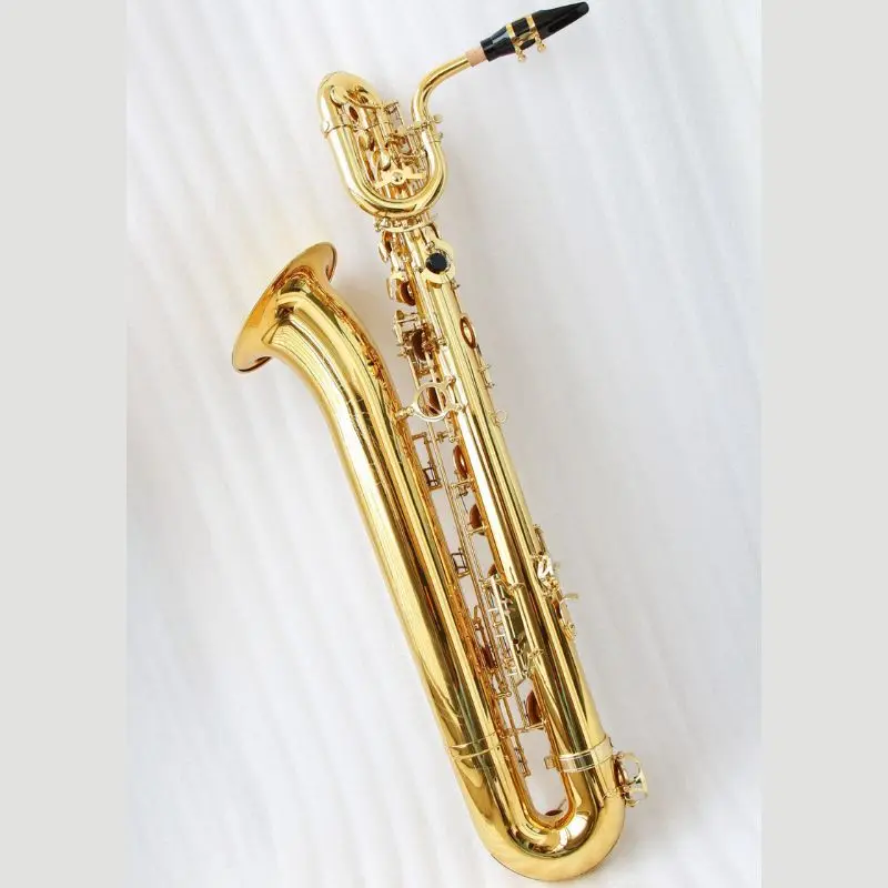 Affordable Good Quality Baritone Saxophone Gold Lacquered Brass Body Baritone Saxophone With Mouthpiece Case