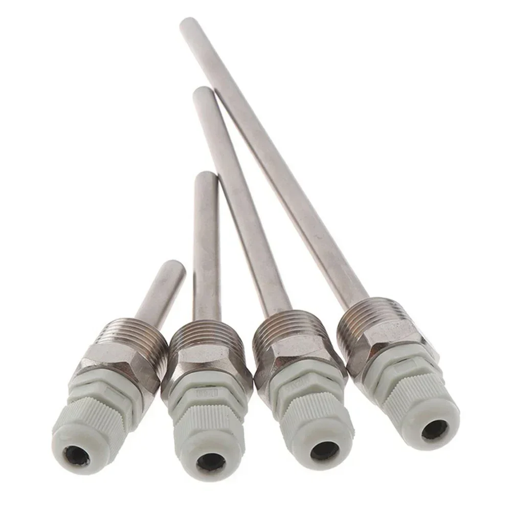 1pc 1/2 Inch Male Pipe Thread Thermowell Waterproof Temperature Sensor For Sensor Line With A Diameter Of Under 6mm