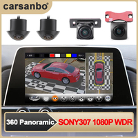 Carsanbo 360 degrees Panoramic All Around View Camera Car Bird's Eye View System Parking Monitor 1080P Sony 307 WDR Universal