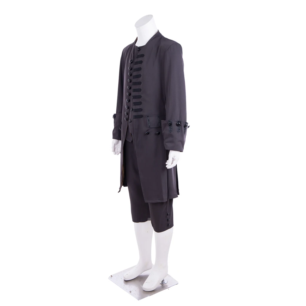 Men's Scottish Colonial Uniform 18th Century Rococo Hamilton Coat Vest Pants Suits Medieval Royal Court Gentleman Costume