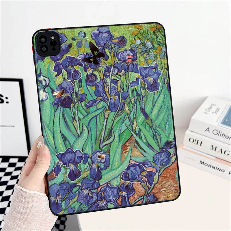 

For iPad Case For iPad 10th Gen Pro 12.9 4th 5th 6th Pro 11 Air 4 5 10.9 iPad 10.2 7th 8th 9th 10.5 9.7 mini 6 Art Flower Cover