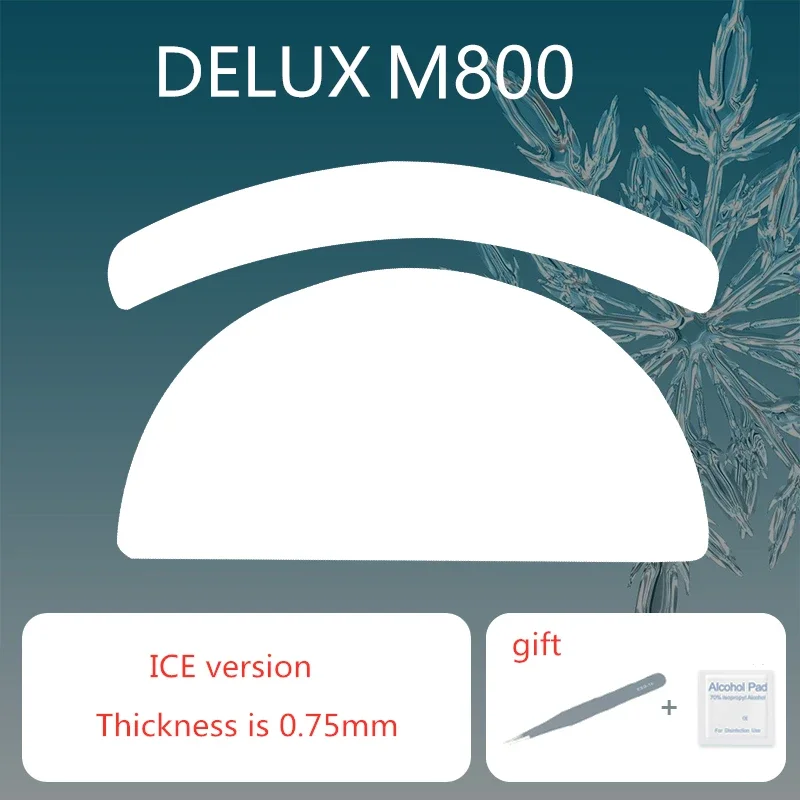 1 Set Ultraglide Mouse Skates For DELUX M800 Pro / M800 MINI Control Speed Mouse Feet ICE Version Thickness 0.75mm Mice Glides