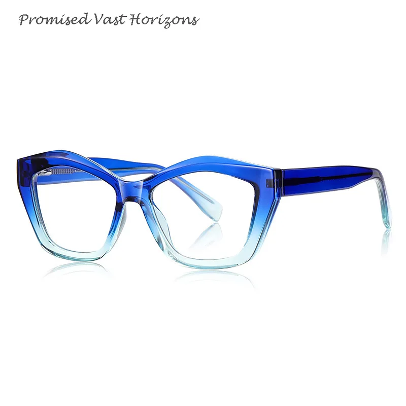 TR New Blue Light Blocking Green Glasses Woman European American Fashion Plano Lens Progressive Color Y2k Glasses Frame