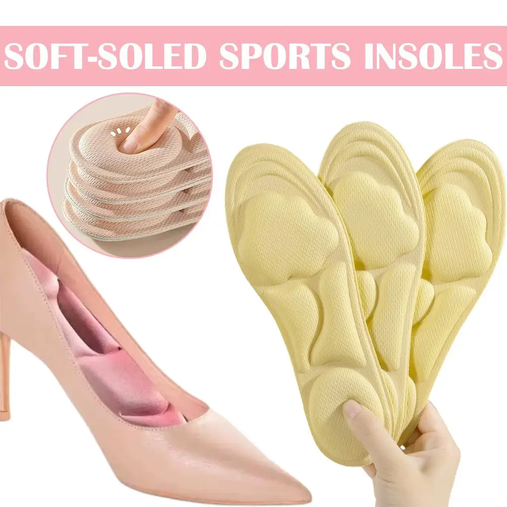 5D Memory Foam Sport Insoles Orthopedic Shoe Cushion Soft Breathable Running Insoles For Men Women Feet Care Sole Pads