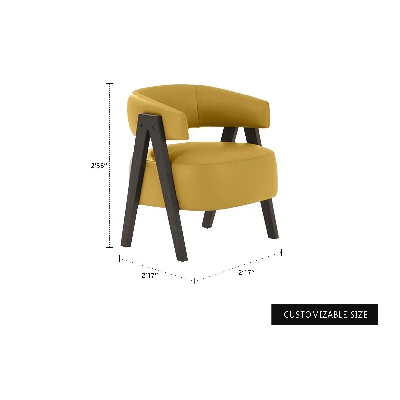 

Высококачественное желтое кожаное кресло для отдыха для дома или виллы, гостиной, мебели