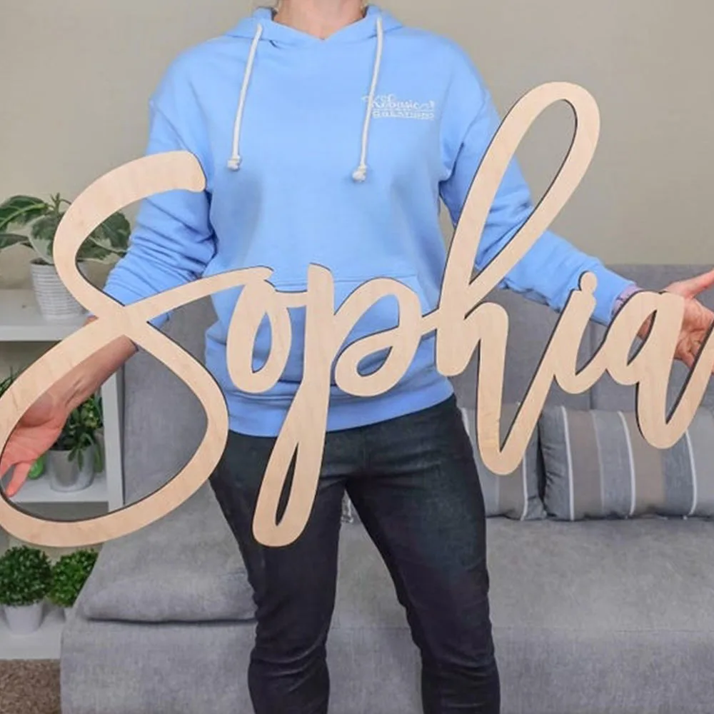 1pc Custom Wooden Name Sign,Custom Content,Baby Crib Label,Multi Color Select,Modern Home Decor,