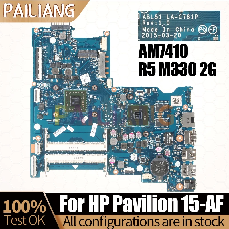 

LA-C781P для HP Pavilion 15-AF материнская плата для ноутбука UMA/R5 M330 2G AM7410 CPU 818650-501 818062-601 тест материнской платы ноутбука