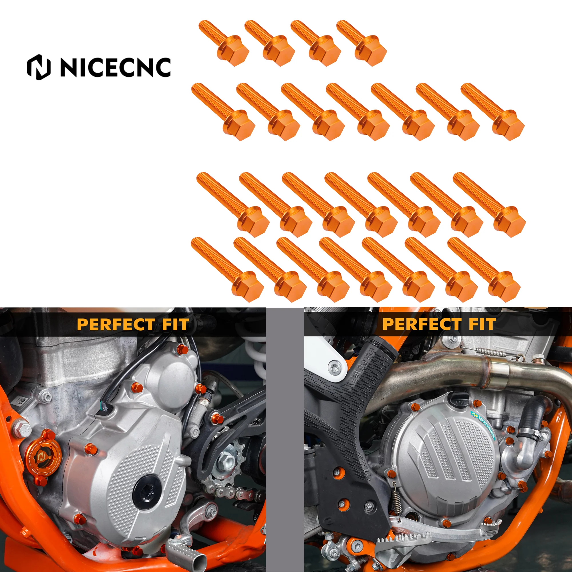 

NICECNC 7075-T6 Aluminum Motorcycle Engine Bolt Kit for KTM 690 Enduro R 690 SMC R 690 SMCR 2009-2017 2018 2019 2020 2021 2022