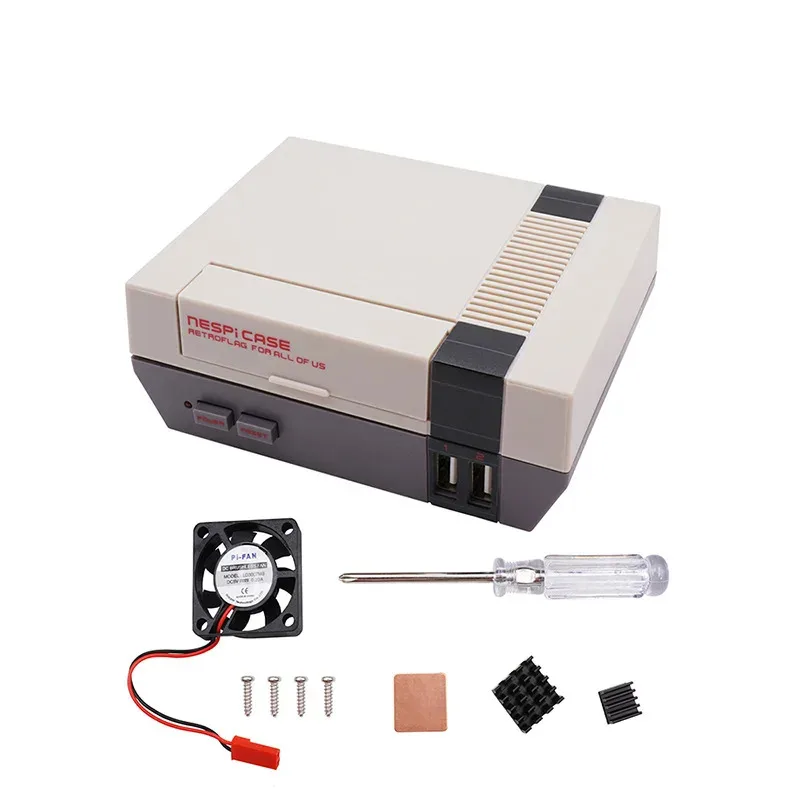 Nespi Case+compatible with Raspberry Pi 1/2/3 models B+Retrolag HDMI - Retropie Case+fan adapter cabl