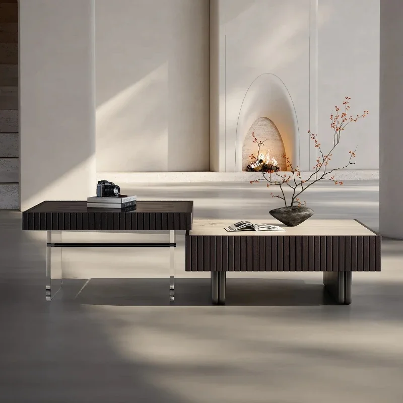 Coffee table combination light luxury high-end art creative modern square coffee table