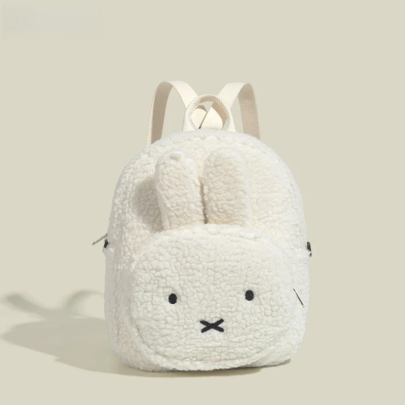 

2026 New Miffy Rabbit Plush Backpack Fuzzy Cute Cartoon Daily Commute Travel Outdoor Bag School Backpack For Girl Gift