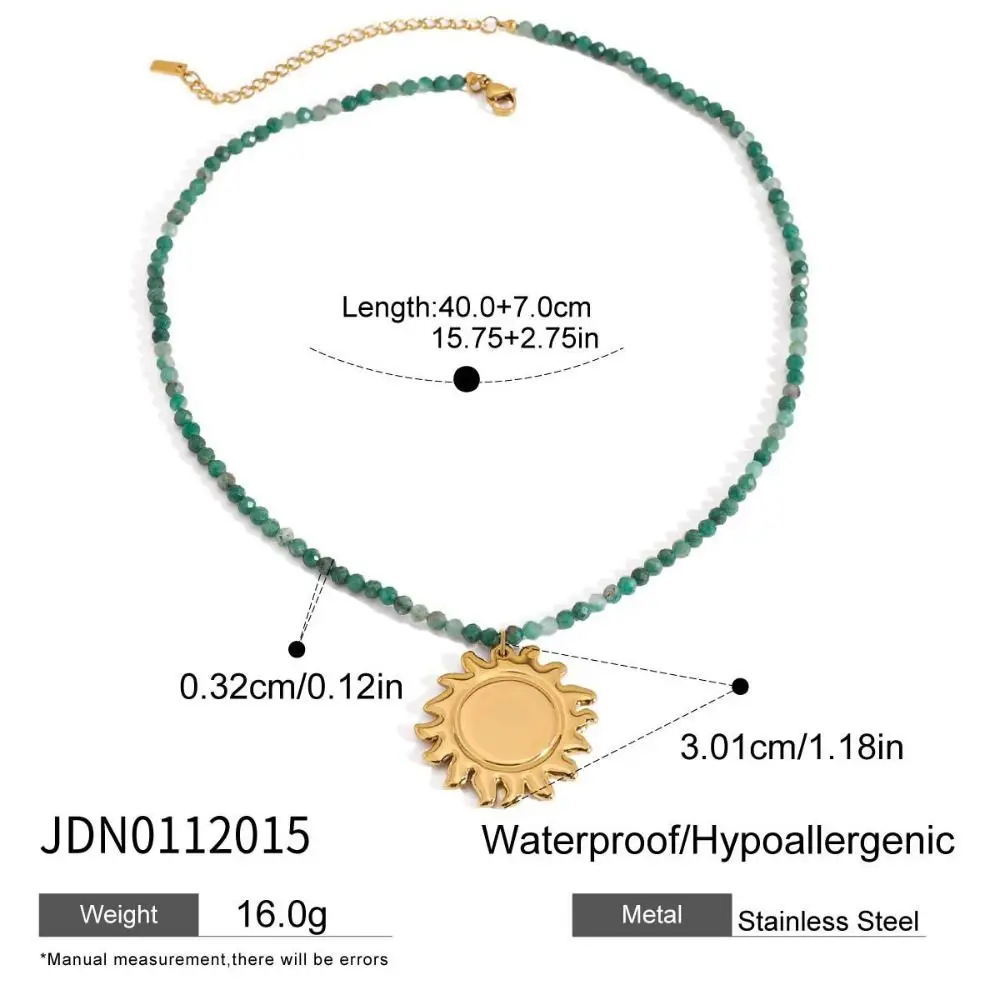 Collar con colgante de estrella de mar de acero inoxidable a la moda, estilo de vacaciones en el océano dorado, collar de gota de Metal, cadena de suéter de sol con cuentas para playa