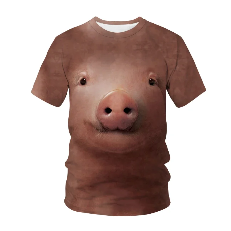 Summer T Shirts 3D Print Cute Duck Pig Kids TShirt Fashion Casual Cartoons Round Neck T-shirt Boy Girl Children\'s Clothes