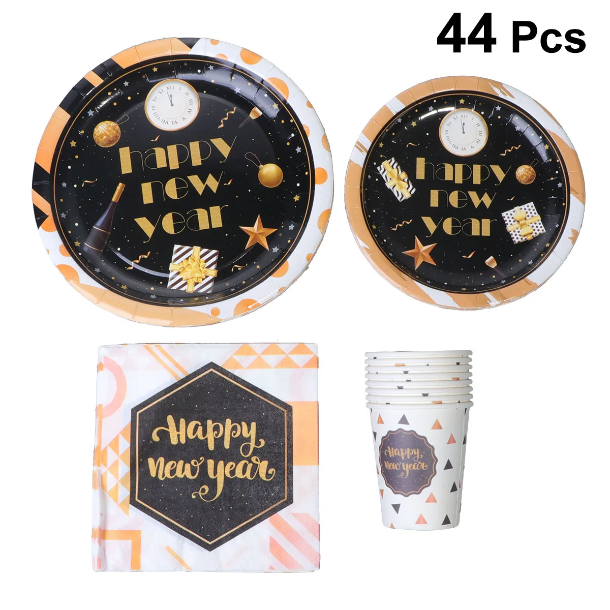 

44PCS Disposable Tableware Set Paper Decorative Dinnerware Party Supplies for Party New Year Festival (7inch Plate, 9inch Plate,