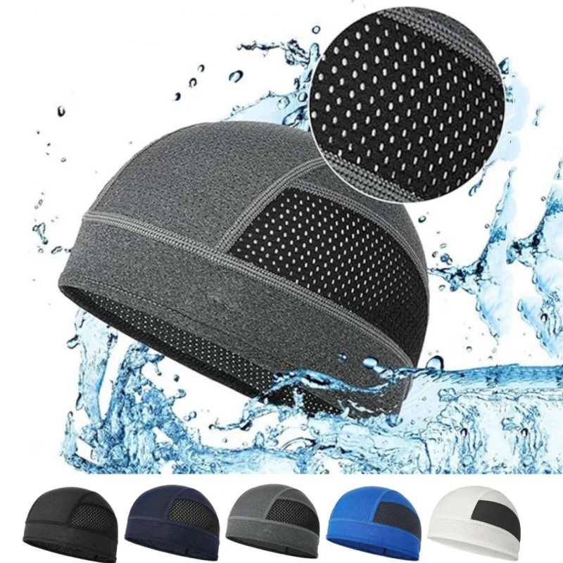 

Motorcycle Cycling Breathable Mesh Helmet Inner Cap Hiking Runing Quick Dry Beanie Hat Outdoor Sports Cap Sweat Helmet Liner Hat