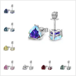 1 Carat 6.5mm Moissanite Earrings For Women 925 Sterling Silver Sparkling Diamond Heart Shape Stud Earring Wedding Fine Jewelry