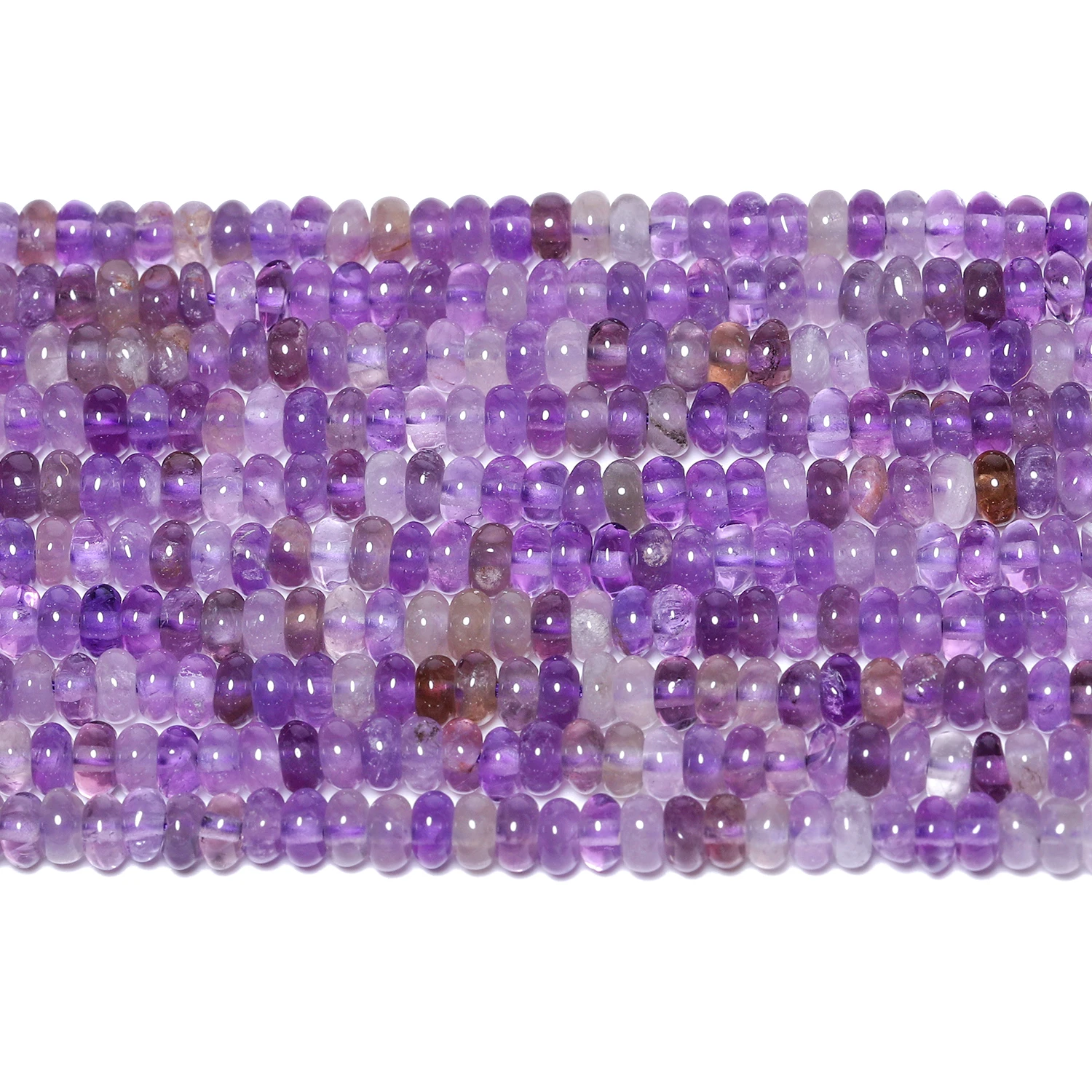 4x2mm Natural Abacus Rondelle Amethyst Stone Beads Flat Round DIY Charms Bracelets Loose Beads For Jewelry Making Supplies