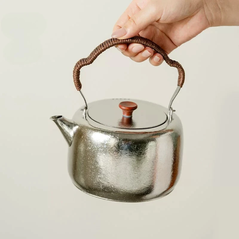 Light luxury high-grade pure titanium beam pot, household large-capacity teapot, Chinese style