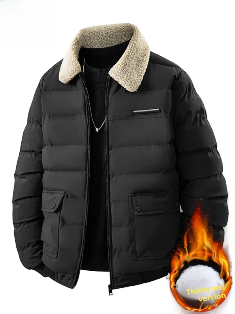 

Paul 2025 Men's down Cotton Jaet Warmth Collar Youth Faion Outerwear Top Polyester Fiber Fill Ci Casual Long Sve