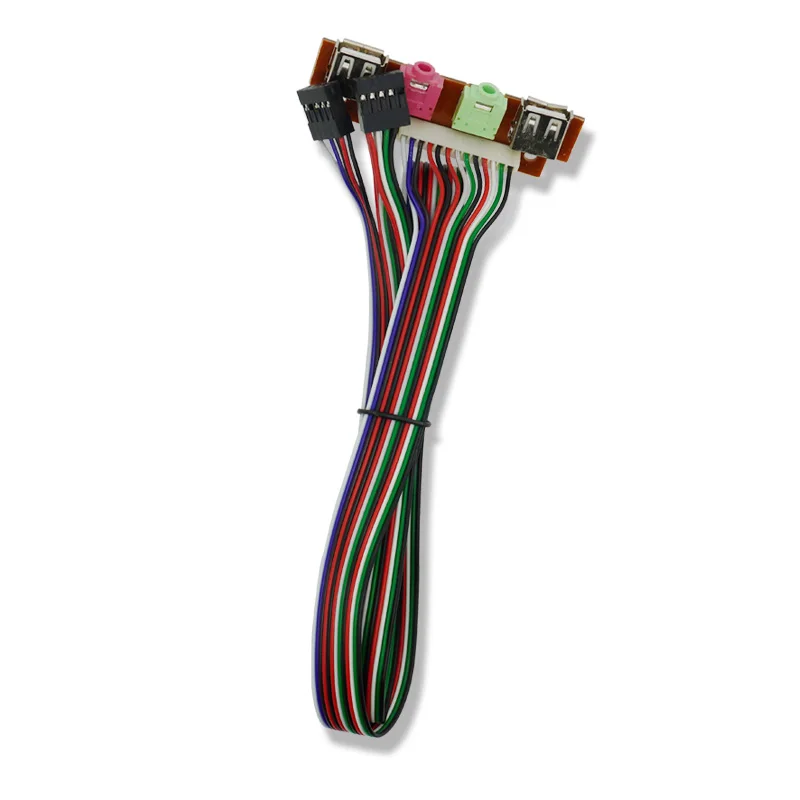 2 Usb Pc 컴퓨터 케이스 6.8cm 전면 패널 Usb 오디오 포트 마이크 이어폰 케이블, Pc 오디오 입력 및 출력 근처 케이블 교체