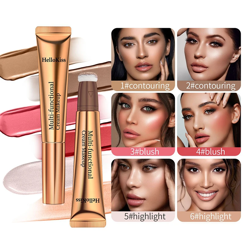 قلم مكياج متعدد الاستخدام 3 في 1 عصا تجميل كونتور: عصا أحمر الخدود، كونتور هايلايتر، كونسيلر بيرليسسينت مكياج للوجه يدوم طويلاً #1