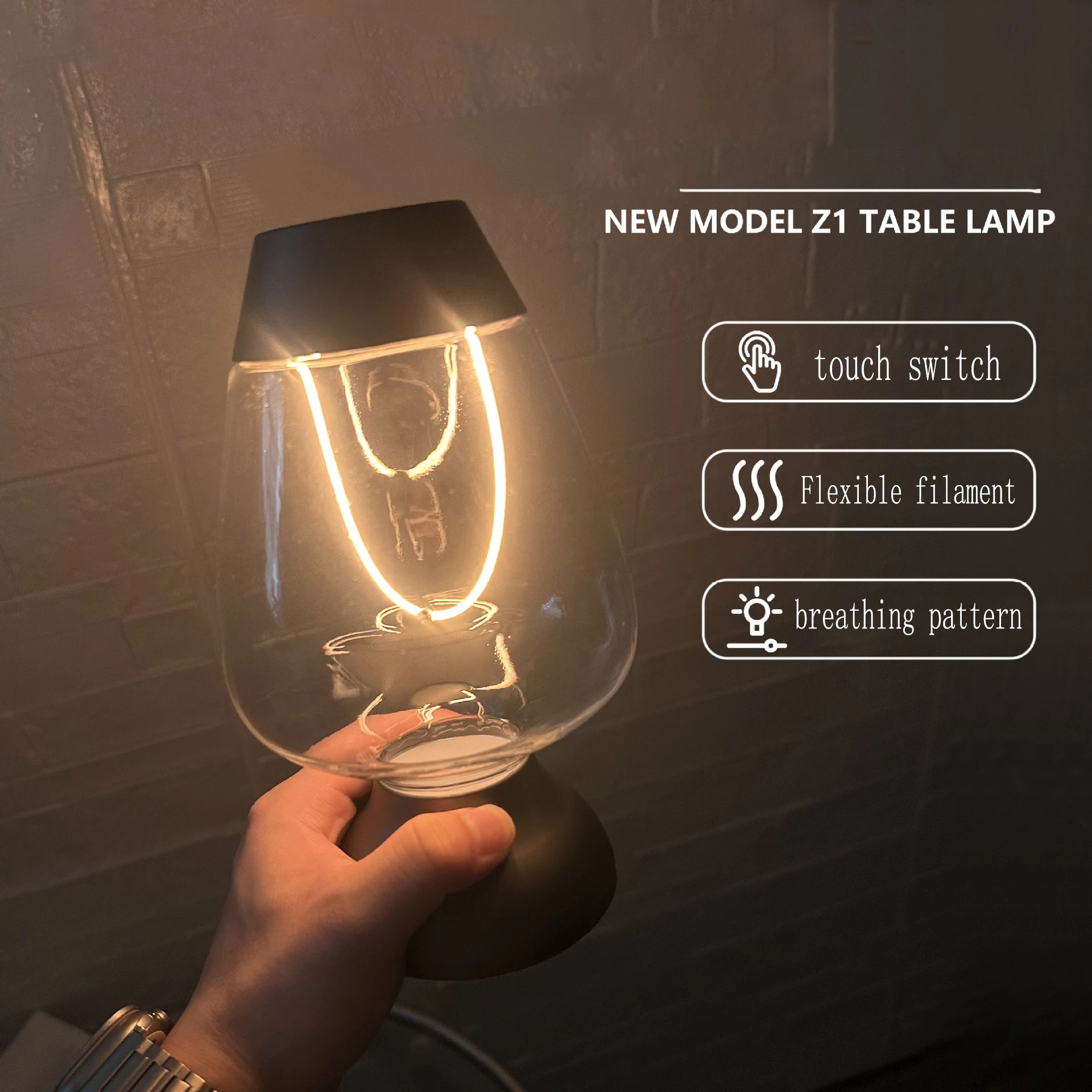 

New ins wind atmosphere lamp Restaurant bar LED charging touch bedroom bedside nightlight creative gift