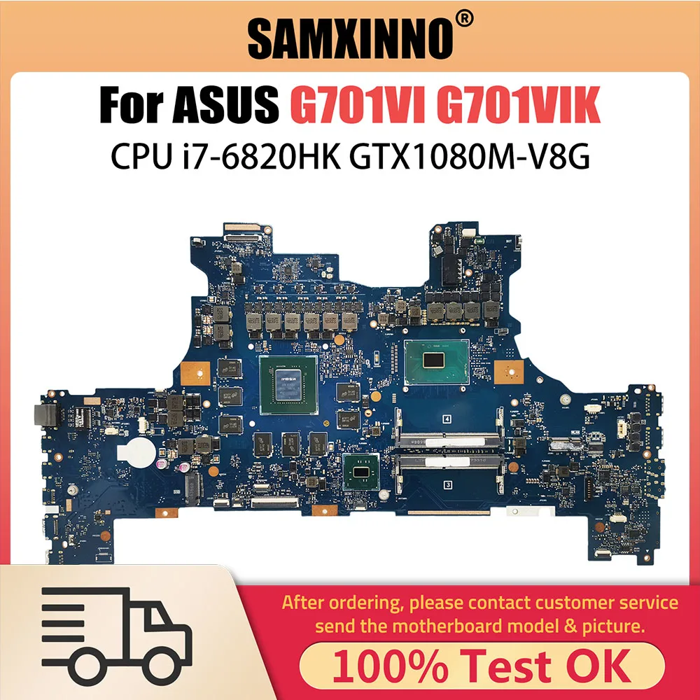 

G701V Notebook Mainboard For ASUS ROG G701VI G701VIK Laptop Motherboard I7 6820HK CPU GTX1080 V8G DDR4 Systemboard