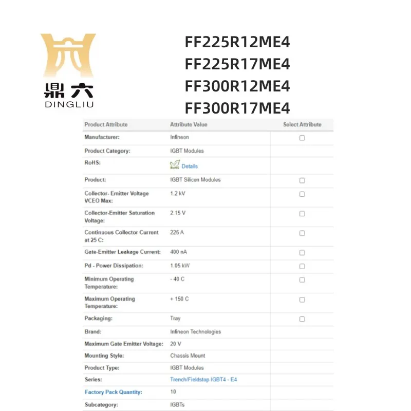 FF225R12ME4 FF225R17ME4 FF300R12ME4 FF300R17ME4 module