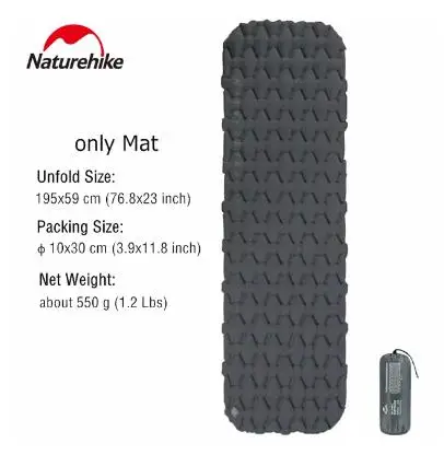 Naturehike 2024  Air Mattress Ultralight Waterproof Nylon Inflatable Cushion Camping  Portable Sleeping Bed Hiking Picnic Mats