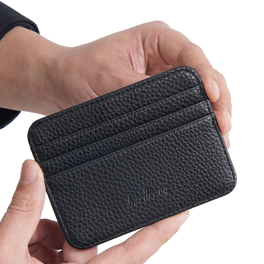 1 unidade de Porta-Cartões Ultrafino com Estampa de Lichia e Janela para Identificação, Mini Porta-Cartões Portátil com Múltiplos Slots e Compartimento para Moedas, Porta-Cartões Unissex para Uso Diário