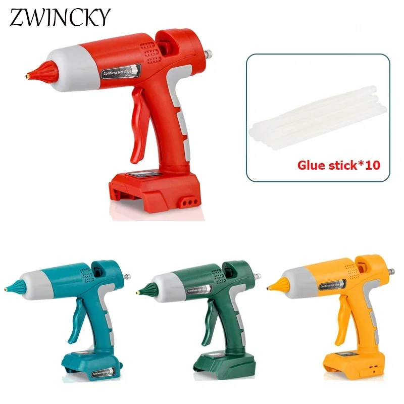 Cordless Hot Melt Glue Gun For Makita/DEWALT/Bosch/Milwaukee 18V 20V Lithium Battery Electric Repair Tool With 10pcs Glue Sticks