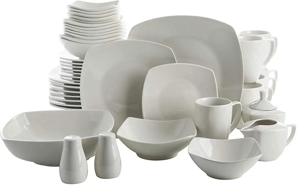 

Gibson Home Zen Buffet Dinnerware Set, Service for 6 (39pcs), White (Square)