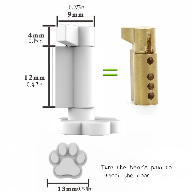 Universal Chastity Cage Lock Cylinder New Bear Paw Cute Shape Can Pass Security Non-disposable Lock Key Accessories Keyless Open