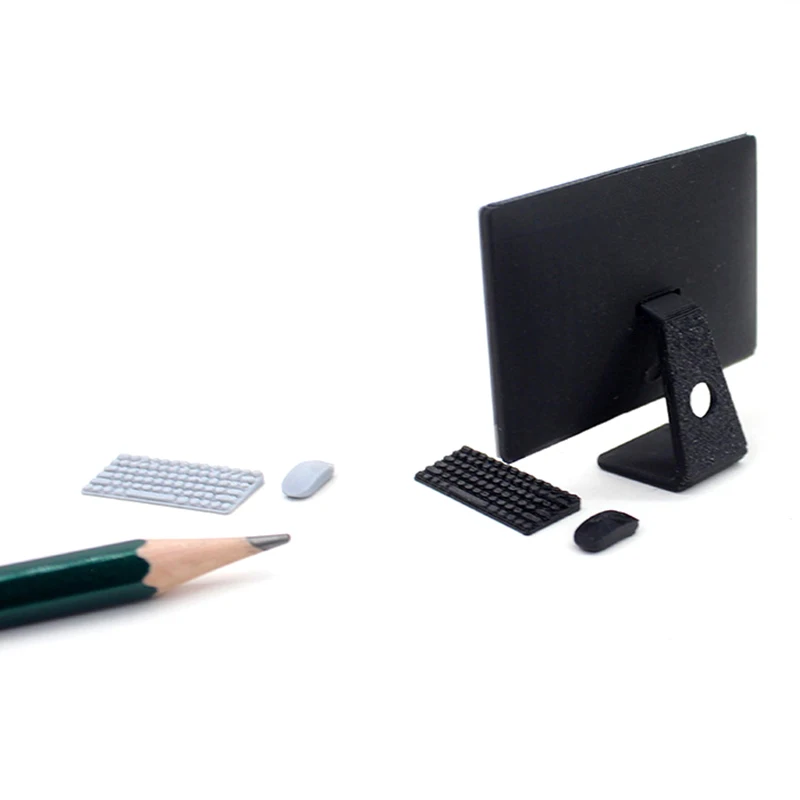 1:12 Dollhouse Miniature Mini Desktop Computer Mouse And Keyboard Furniture Home Model Decor Toy Doll House Accessories
