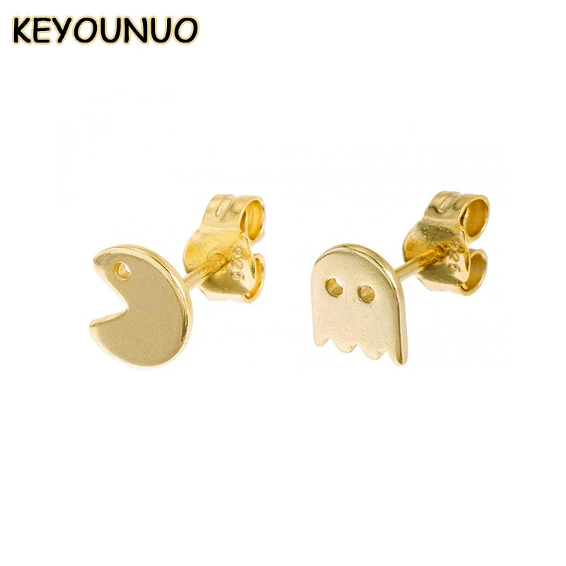 KEYOUNUO Gold Filled Stud Earrings For Women Piercing Smooth Grimace Earrings 2023 Women's Fashion Party Jewelry Wholesale