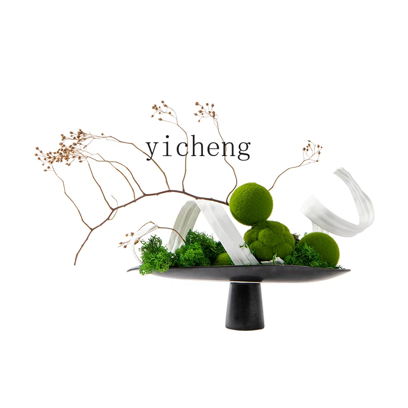 XL New Chinese Moss Floral Ornament Hotel Clubhouse Corridor Entrance Cabinet Decorative Flower