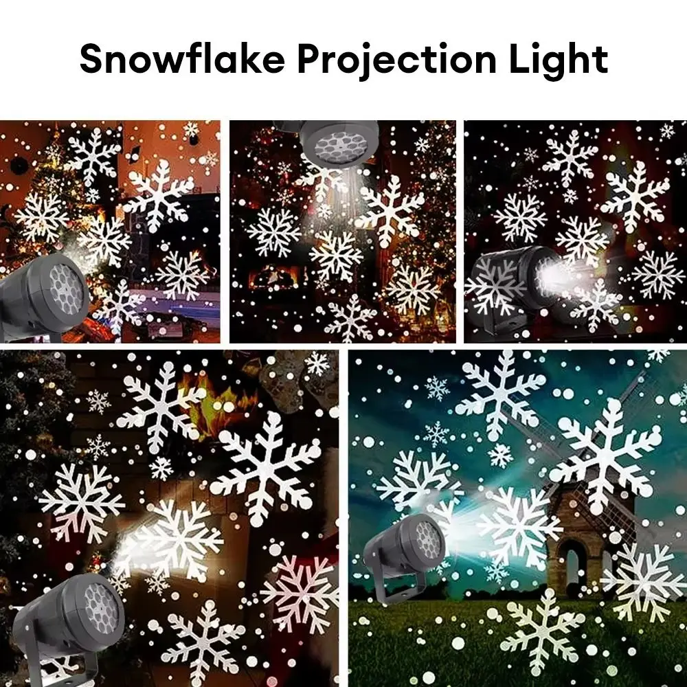 Waterproof Design LED Snowflake Projector Light Rotating Patterns LED Technology Laser Projector Light Snowflake Design