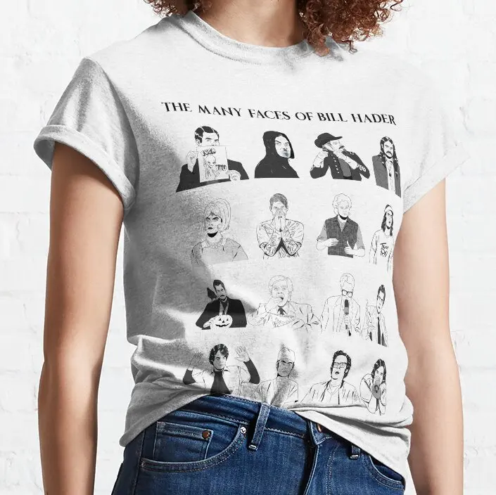 

The Many Faces of Bill Hader FOR LIGHT COLORED SHIRTS ONLY T-Shirt T-shirt female luxury designer clothing women