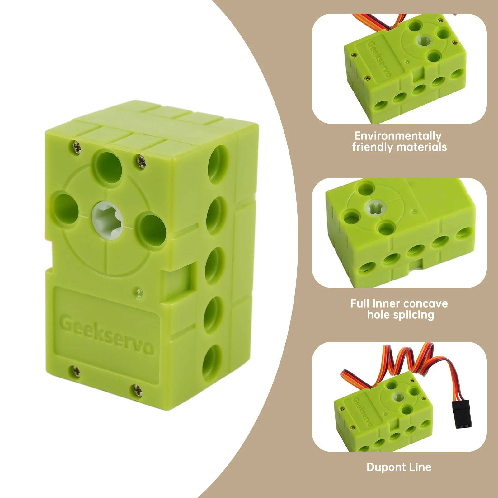 Geekservo rotación continua 0,7 kg Servo 360 grados adelante marcha atrás verde 4,8 V-6 V Control PWM Compatible con legoeds