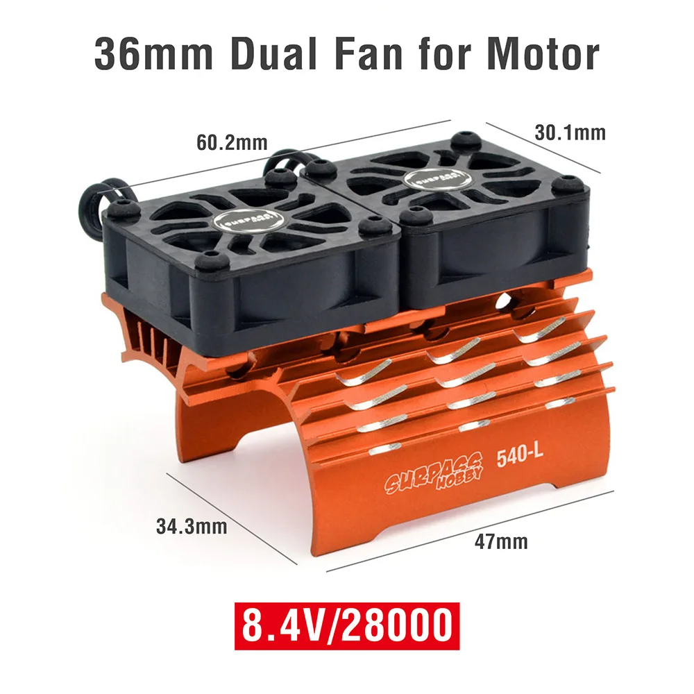 SURPASS HOBBY RC Motor Fan Cooling Heatsink for 380 390 540 550 Brushless Motor 28/29/36mm