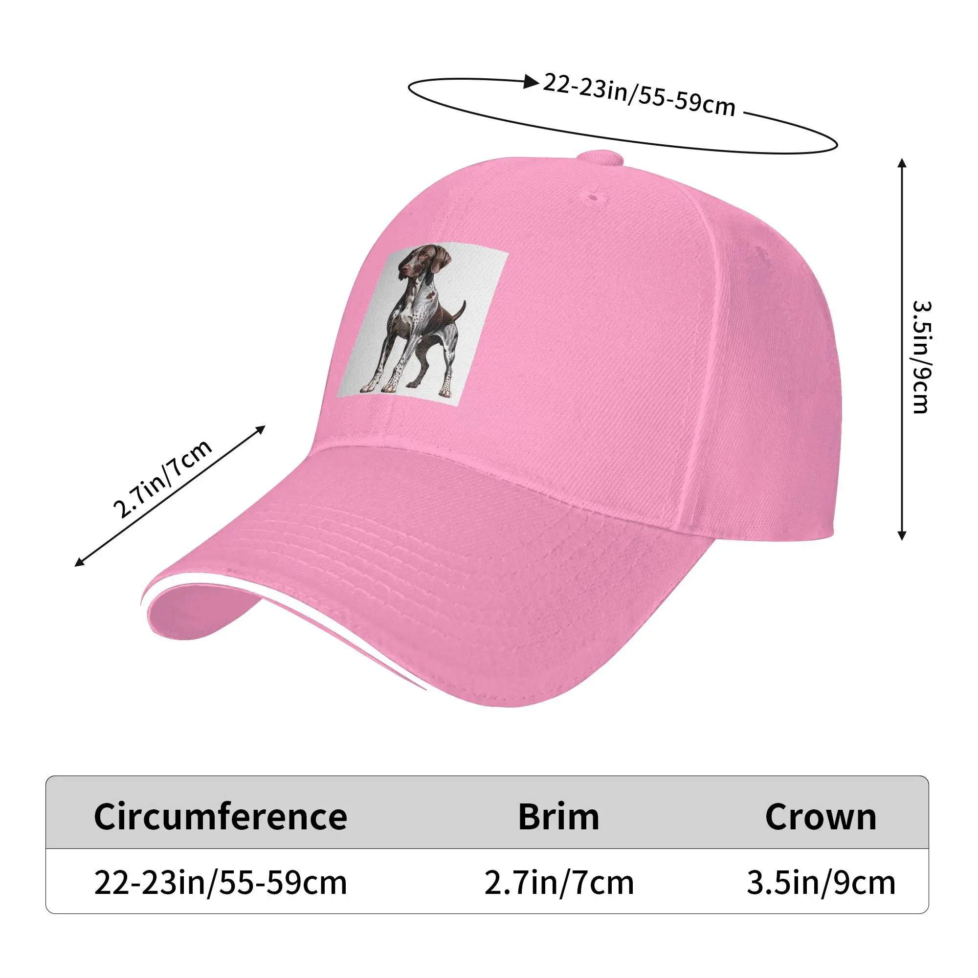 German Shorthaired Pointer Dog Bone And Paw Cap Baseball Caps Adjustable Hat Hip Hop Summer Unisex Baseball Hats Customizable