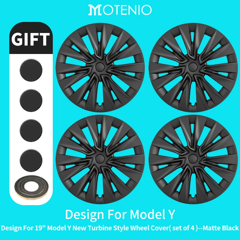 4-delige Blade Wieldoppen Set voor TESLA Model Y 2020–2024 – 19 Inch Volledige Dekking, Auto-accessoires