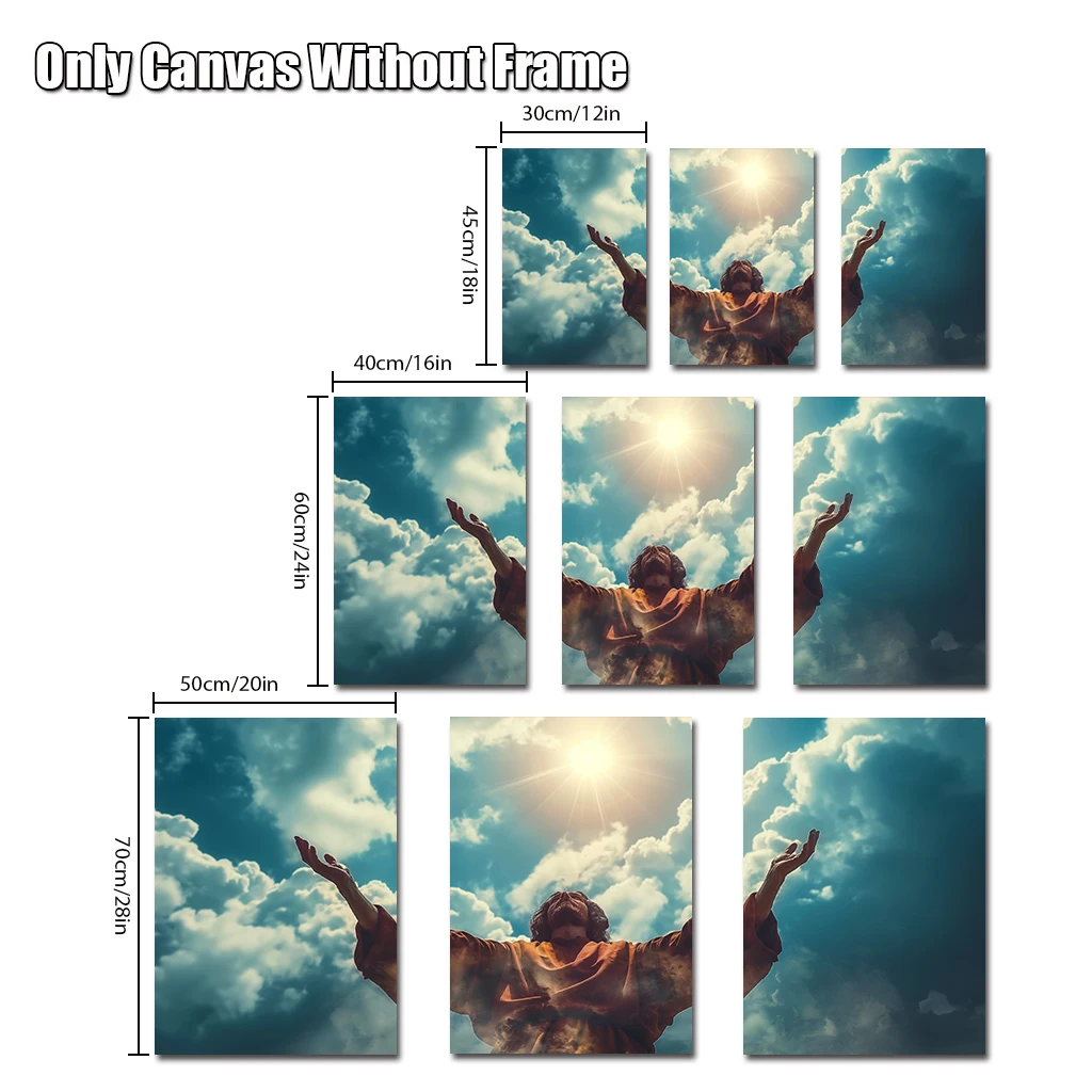 3 canvas posters,God with open hands, wall art, paintings in the living room,posters on the dining room wall