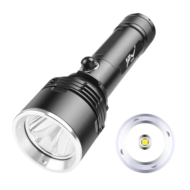 

Powerful XHP70 LED Diving Flashlight Underwater 300 Meters 3 Modes Super Bright Using 26650 18650 battery Torch With hand rope