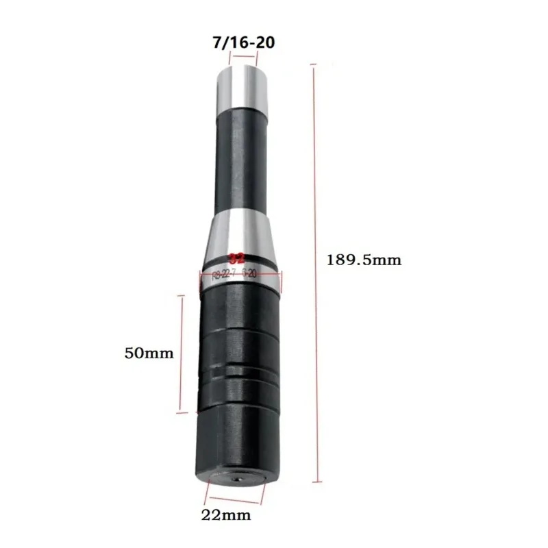 R8 Shank Stub Milling Machine Arbor Holder 189mm  7/16'' - 20 Drawbar For 22mm Gear Cutter Face Mill Cutter Slitting Saws