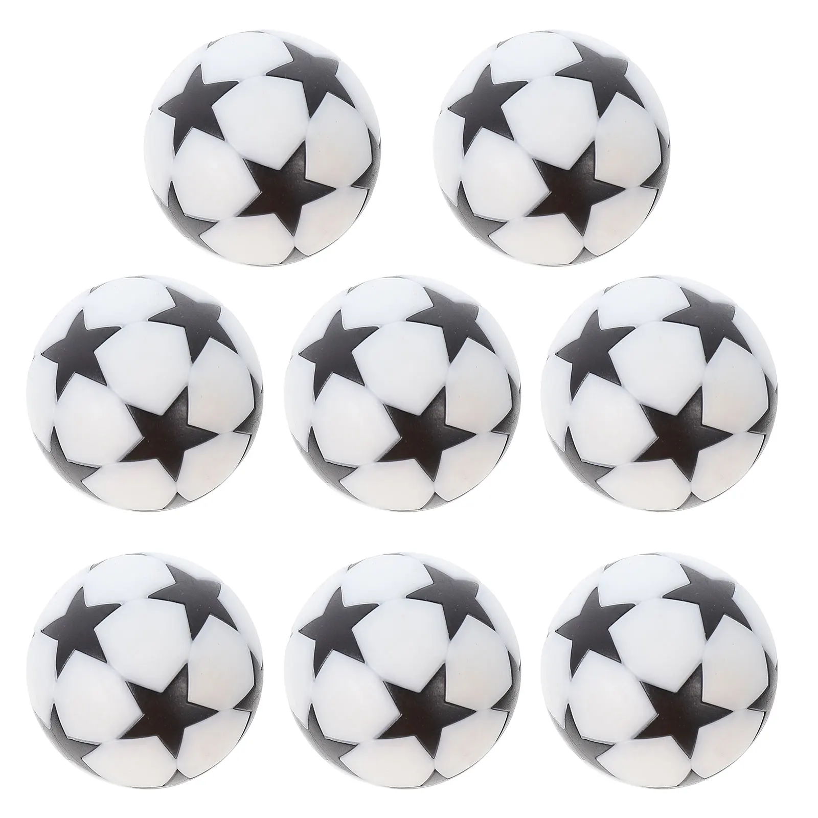 

8pcs Black White Five-star Football Desktop Foosball Eco-friendly Plastic Toy Kids Game Home Party Fun Soccer Accessories