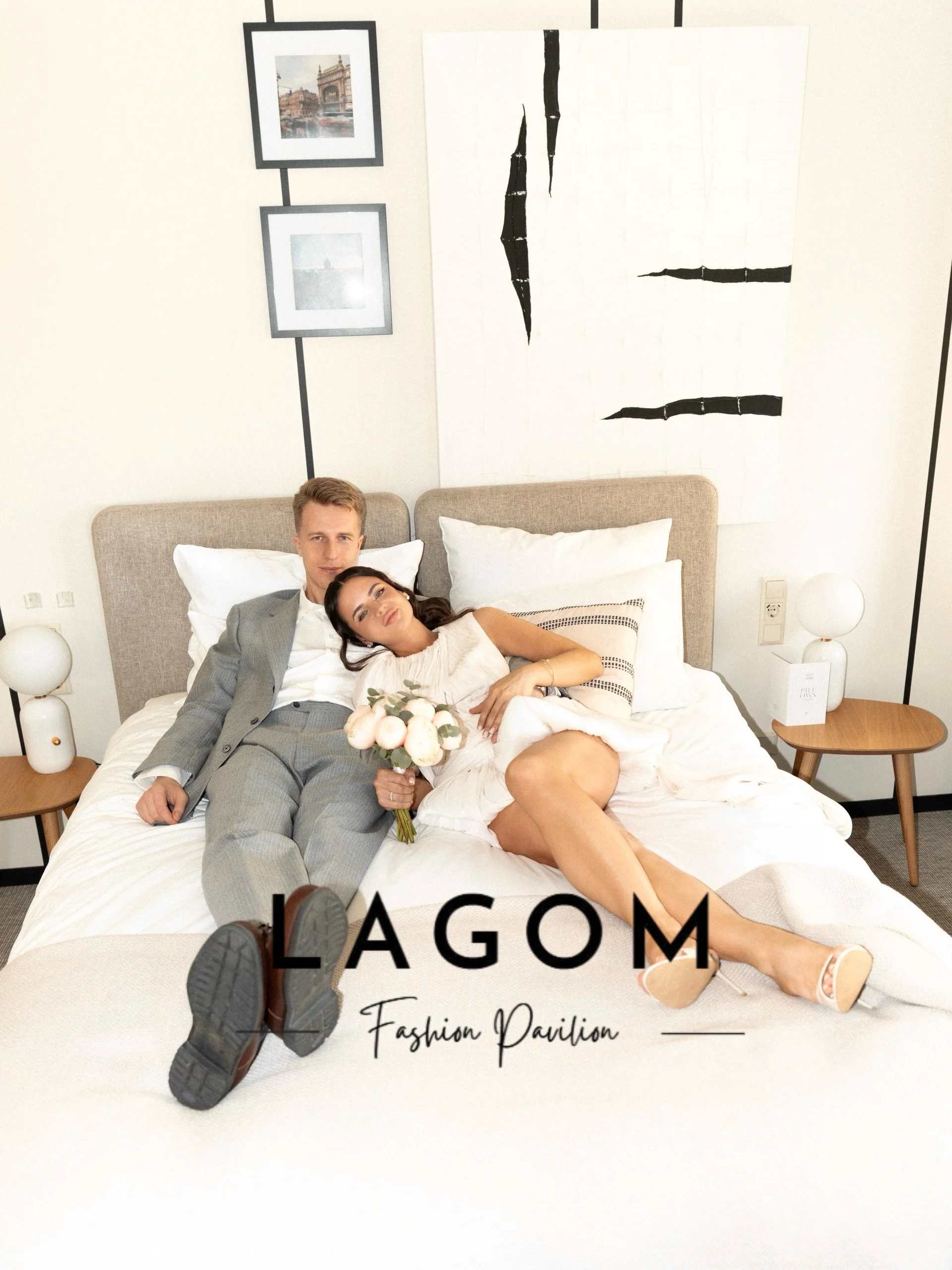 Lagom Vintage Women White Bubble Hem Back Train Satin O-Neck Civil Mini-Length Wedding Photoshoot Vestido De Novia Customized