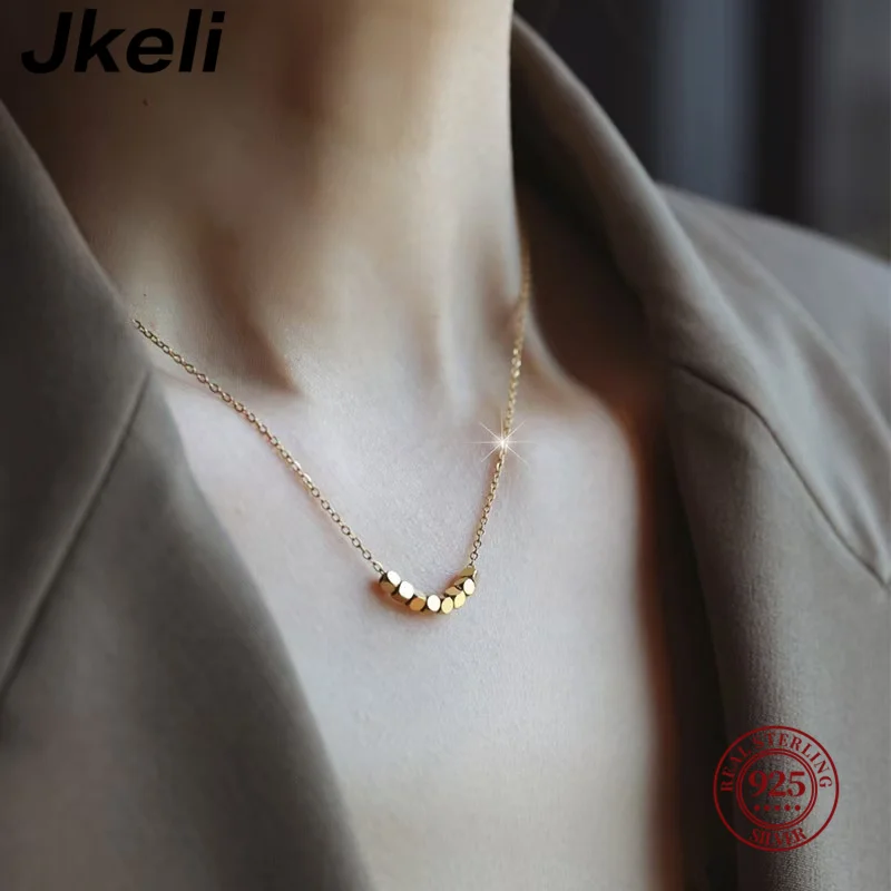 

Jkeli Japanese S925 Sterling Silver Necklace Women Mini Small Zircon Pendant Clavicle Chain Fashionable And Versatile Simple