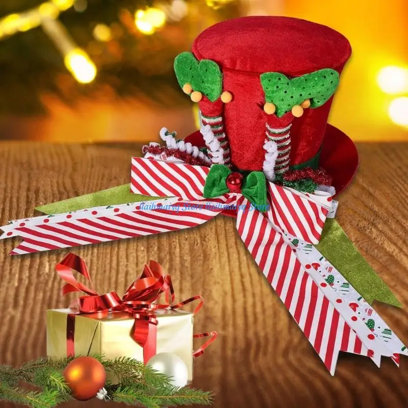 573B Soft Elf Costume Hat Christmas Tree Decoration Creative Design Unisex Holiday Accessory