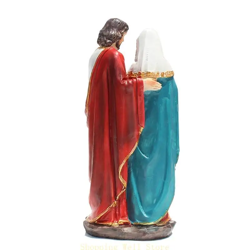 KX4B Religious Jesus Family Statue Desktop Ornament Resin Statue Figurine for Creative Sculpture for Home Decor Indoor for Cr